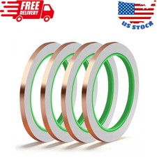 4 Pack Copper Foil Tape 1/4 inch x 196ft Double Sided Conductive EMI Shielding