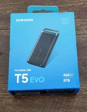 New Samsung T5 EVO 8TB Black USB 3.2 Gen 1 Portable External SSD MU-PH8T0S/AM
