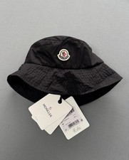Moncler Black Nylon Mens Bucket Hat - RRP £320 - Brand New With Tags