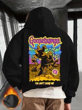 Men'S Hoodie - Goosebumps Devil Graphic Pullover Sweatshirt, Black Hooded Sweate