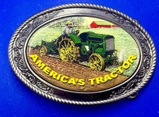 America's Tractor Agricultural Farm Scene Farmers Western Style Belt Buckle