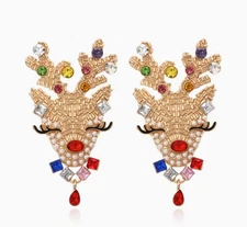 Christmas earrings Reindeer fashion jewelry NEW Free Shipping 2.4 Inch