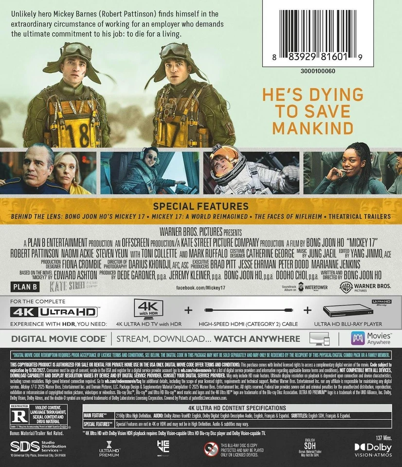 Mickey 17 4K UHD Blu-ray NEW - Image 4 of 4