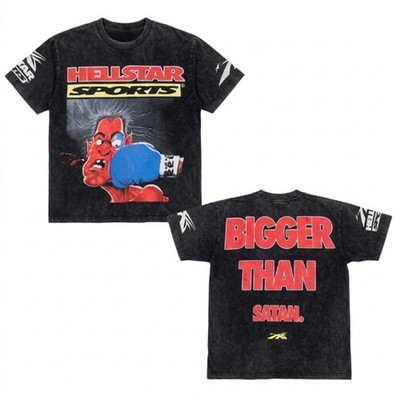 Hellstar Knock Out Graphic T Shirt Black Washed T-shirt S-3XL