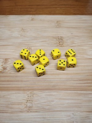 Gelbe 10 mm D6 Würfel x10 Tasche Warhammer Wargaming