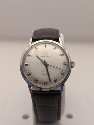 Vintage Unicorn Amphibian Watch AS2080 Movement Case Swiss
