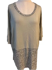 Vision USA Boutique Women Green Leopard Animal Print Plus Top Sz 2xl