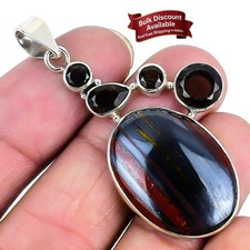 Natural Iron tiger eye Solid Silver Wedding Daughter Ethnic New Pendant Jewelry