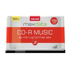 Maxell CD-R Music Spindle, Audio only, Blank Media, 50pk, computer