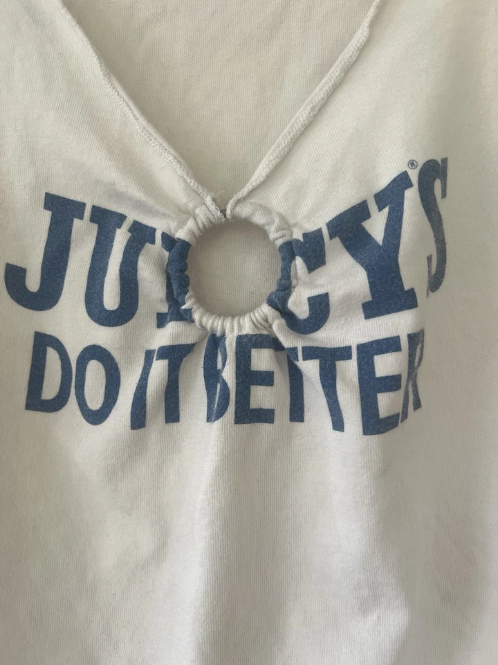 Camiseta sin mangas rara Y2K vintage jugosa de alta costura hecha en glamorosa etiqueta EE. UU. P XS Foto 2 de 4