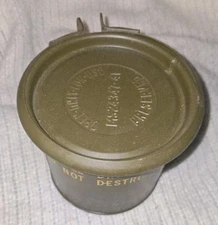 VINTAGE 1950'S-60'S MILITARY REUSABLE DRUM CONTAINER ARMY GREEN OD #1 #MS-24347 