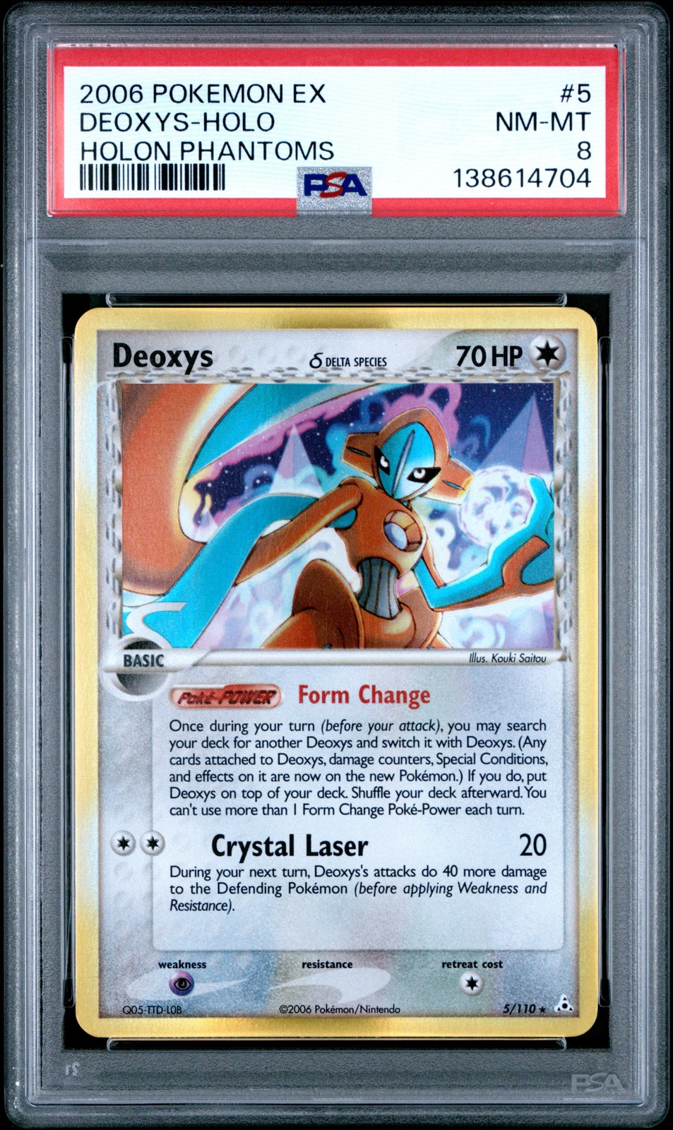 2006 POKEMON EX HOLON PHANTOMS #5 DEOXYS-HOLO PSA 8