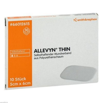 ALLEVYN Thin 5x6 cm dünne Wundauflage 10 St
