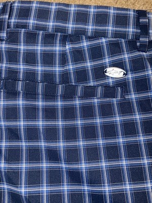 Greg Norman Collection Blue Plaid Golf Shorts Men s Size 34 Inseam 9  EUC !