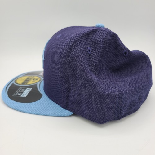 Tampa Bay Rays Hat New Era 59Fifty Fitted Baseball Cap Navy Powder Blue Visor - Picture 5 of 7