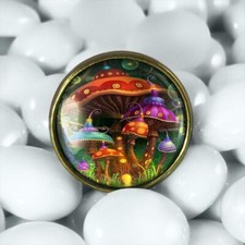 Magic Mushroom Psychedelic Fairytale Handmade Glass Ring