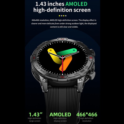 LOKMAT ZEUS 7 PRO Smart Bracelet Sports Watch 1.43-Inch AMOLED FullTouch Scr Kit - Afbeelding 9 van 12