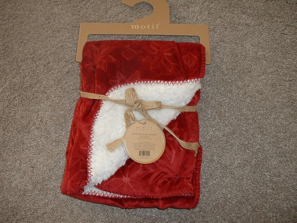 Motif праздник звезда вельветовый Baby одеяло красный Рождество младенца девочек новый с Ярлыками РЕДКАЯ - Изображение 3 из 3