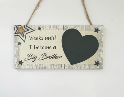 Craftworks Wochen bis ich ein großer Bruder werde Tafel Plakette/Schild