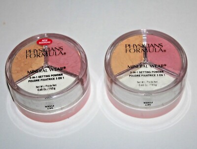 Physicians Formula Mineral Wear 3-in-1 Setting Powder PF11037 Lot Of 2 Sealed