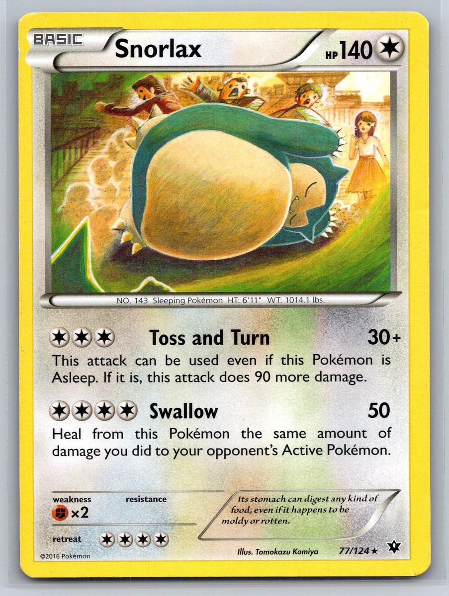 Snorlax 77/124 Rare Pokemon XY - Fates Collide Moderately
