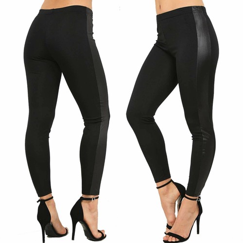 Ladies Women PVC Leather Wet Look 