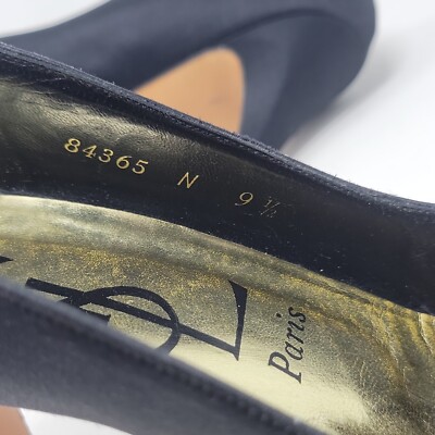Vintage YSL Vero Cuoio Black Satin Shoes 3.5