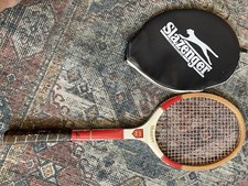 Slazenger Varsity Vintage Wood Tennis Racket Racquet England Case Cover