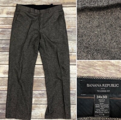 Banana Republic Men s 34 Brown Tailored Fit Straight Dress Trouser Dress Pants