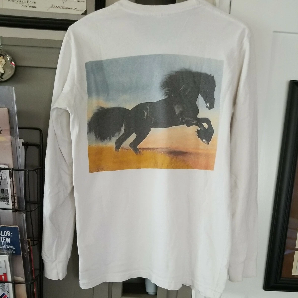 Supreme Stallion mens white long sleeve shirt / size medium