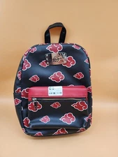 New BIOWORLD Naruto Shippuden Collection Akatsuki Red Cloud Mini Backpack Purse