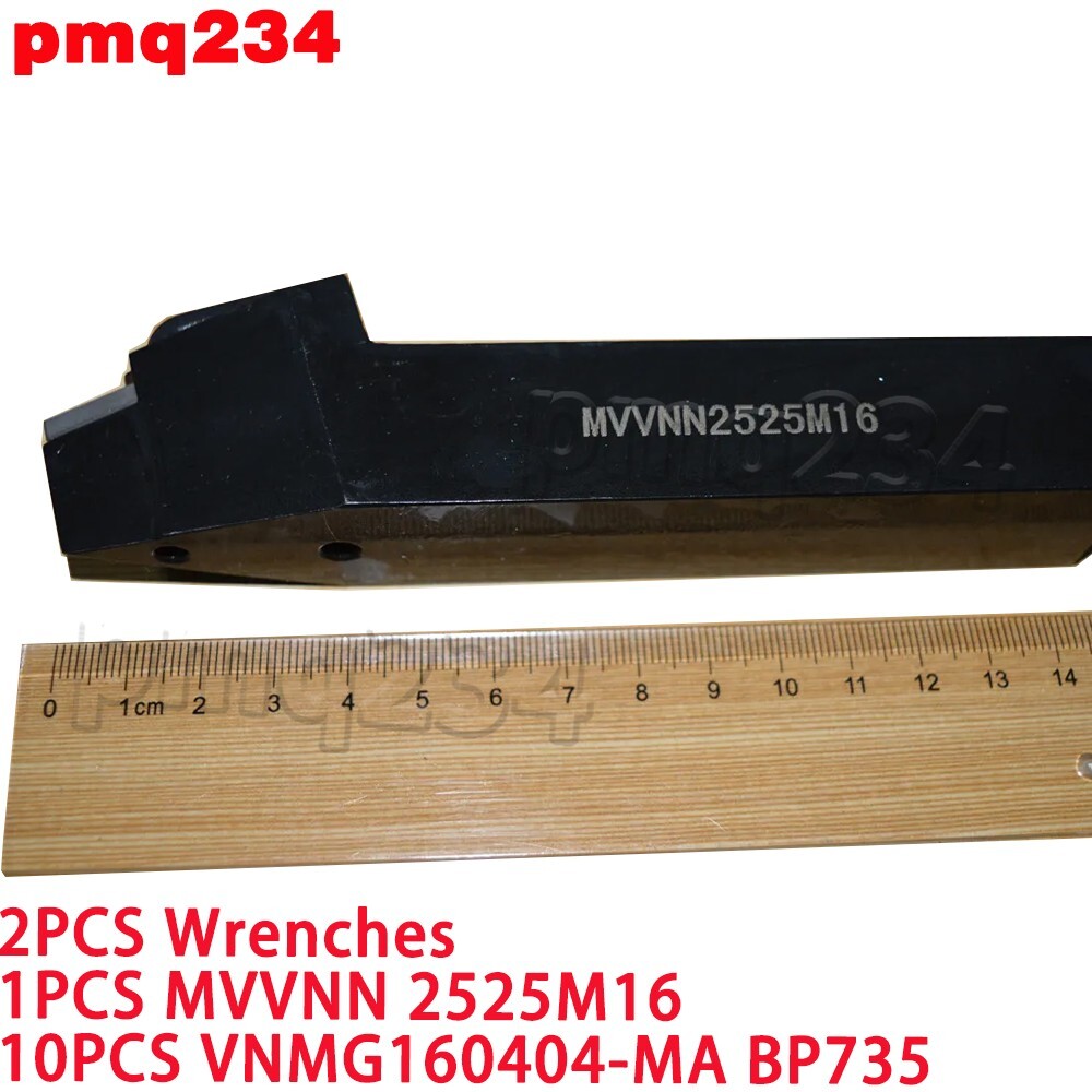 1PCS MVVNN 2525M16 25mm Lathe Neutral Turning Tool Holder +10P