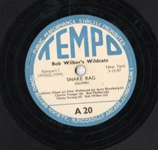 BILL WILBER'S WILDCATS SNAKE RAG/SALTY DOG JAZZ SHELLAC 78 ON TEMPO