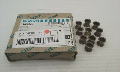SIEMENS 5SH5004 NEOZED ADAPTER SLEEVE D01 FUSE SIZE 4 AMP (BOX OF 10) NIB