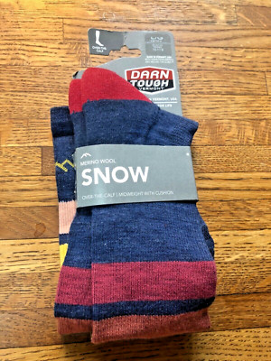 Women's Darn Tough Merino Wool Tall Striped Socks L NWT