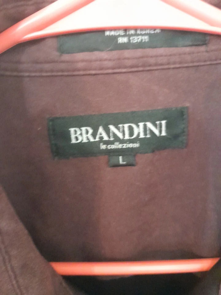 Brandini Mens Shirt Size L Polyester And Nylon Very Nice Soft Velvety Feel - Image 2 of 4