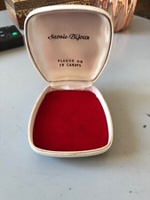 Ancien Ecrin Vintage Savoie Bijoux Croix Plaque Or 18 Carats Velours Rouge