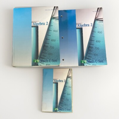 Math U See Algebra 2 Instruction Manual, DVDs & Test Booklet Set Homeschool K-12