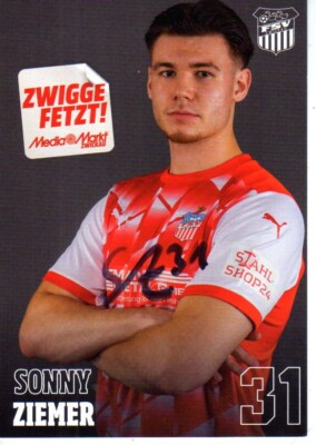 Sonny Ziemer FSV Zwickau Season 2023-2024 Original Signed 23-24