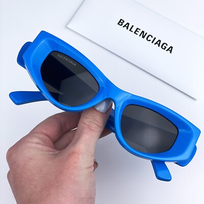 SALE! NEW Balenciaga BB0243S 004 Blue Grey Cat Eye Unisex Sunglasses Balenciaga Women Sunglasses Blue Grey Cat Eye BB0243S 004  main image 3