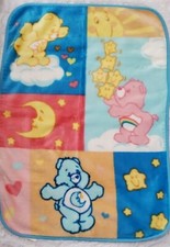 Vintage Care Bears Blanket Baby Blue 43 X 30 EUC