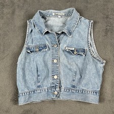 Vintage Guess Jeans Girls Sz M Original Design Denim Vest 1990s Made In The USA