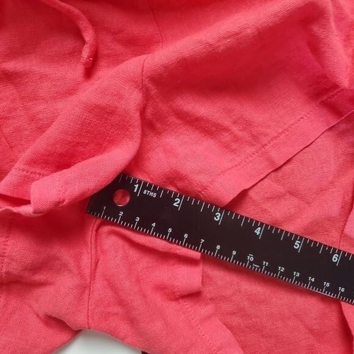 Romper filo universale donna misto lino rosso medio cravatta elastica vita estate - Foto 6 di 15