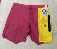 Vtg 1987 OCEAN PACIFIC USA CALIFORNIA BEACH NEON SURF SWIM TRUNKS SHORTS SIZE 33