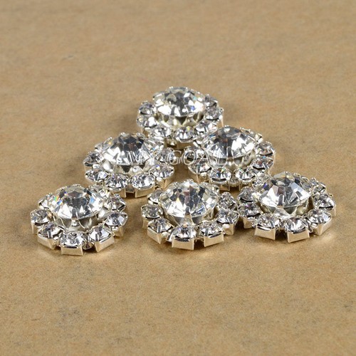 5/10x Diamante Rhinestone Crystal Pearl Embellishment Buttons Cluster DIY Craft - Picture 10 of 10