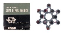 Charmwick Snowflake Slim Taper Candle Holder Black Metal with Box 4.5"
