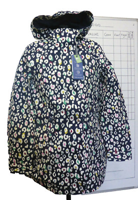 Joules 215760 Shoreside Print Leopard wasserdichte Jacke Mac Mantel Damengröße 6
