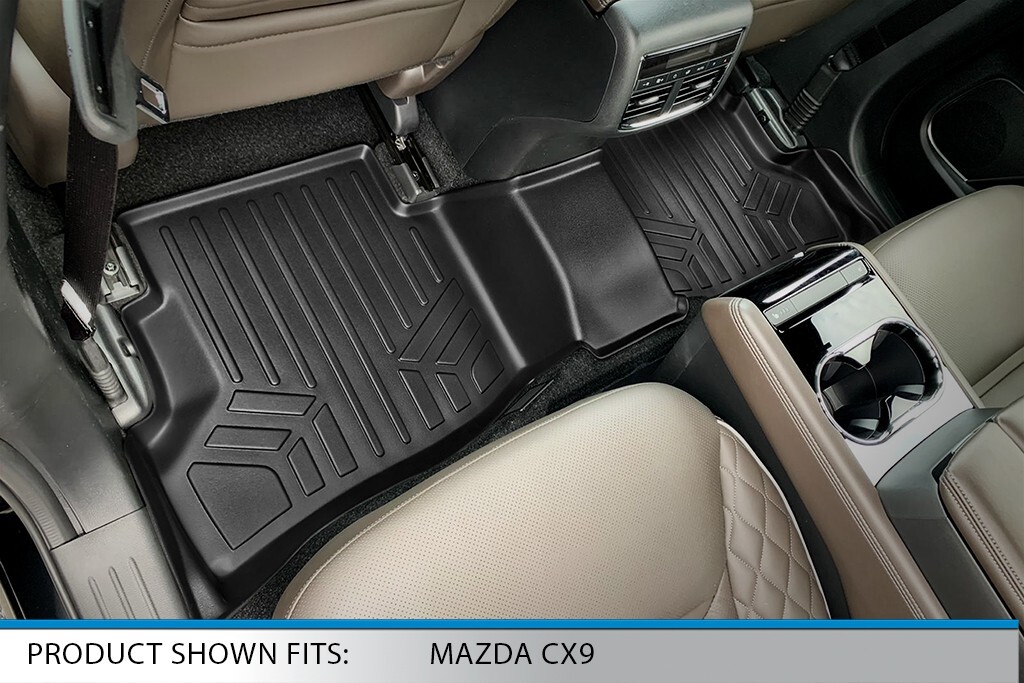 SMARTLINER Custom Fit 2nd Row Floor Mats Liner for 2016-2024 Mazda CX-9 Black