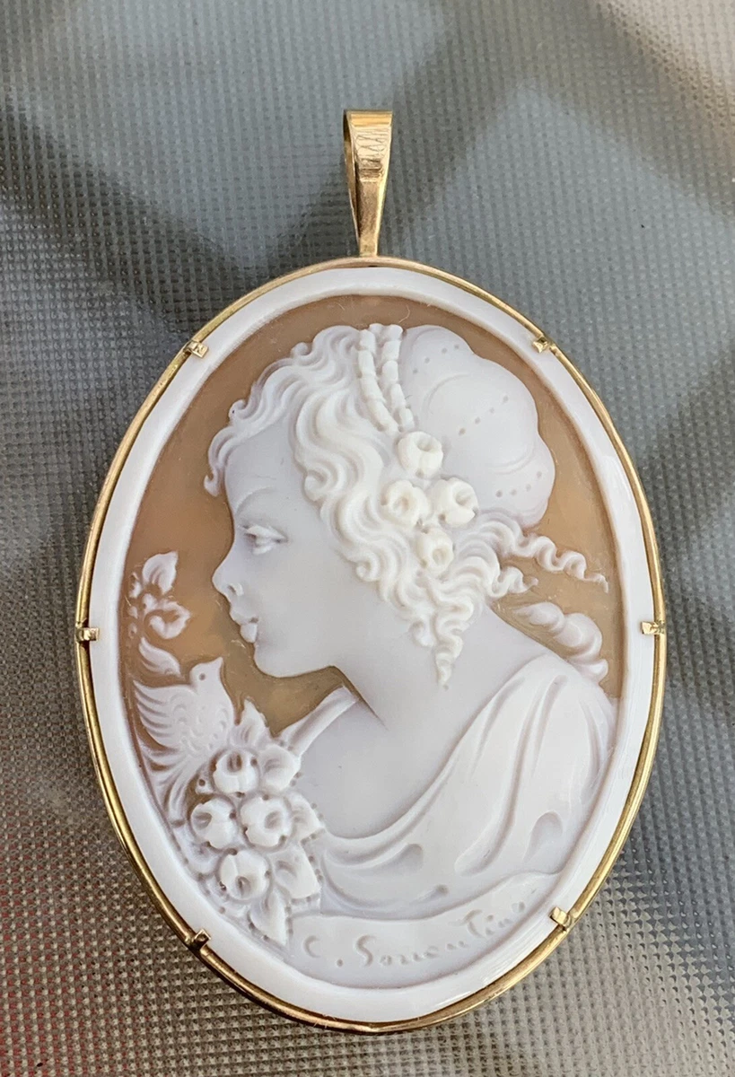 Shell cameo pendant sale