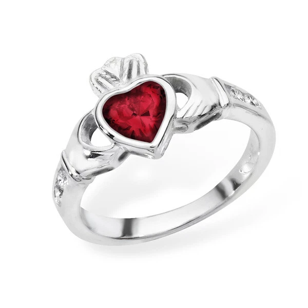 Claddagh ring outlet red stone